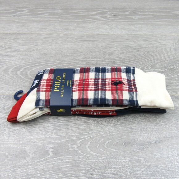 Polo Ralph Lauren Plaid & Bandana Slack Socks Men's Size 6-12.5 (2 PAIRS) NEW - Picture 11 of 13